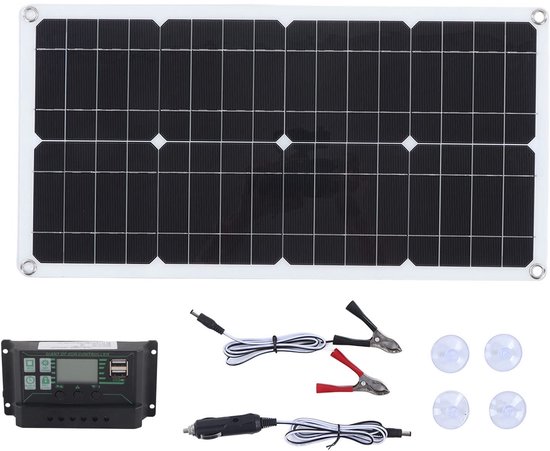 Allecto - Zonnepaneelkit - 250W Draagbaar - Waterdicht - Starterkit voor Camper en Boot - Inclusief Laadregelaar - Efficiënte Energieoplossing van Merkloos