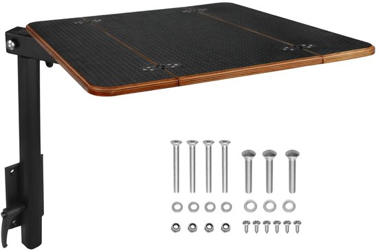 Allero Opklapbare Tafel - Opklaptafel - Campingtafel - Draaibaar - Ruimtebesparend - Caravan - Boot - Camper - Zwart - 59,5x58 CM