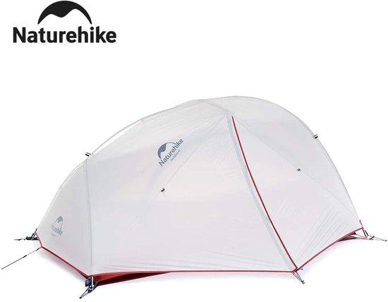 Allero Tent - Naturehike Tent - 2-persoons - Backpack Tent - Dubbellaags - Ultralicht - Lichtgrijs - Waterproof - Outdoor van Merkloos