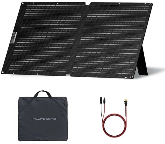 ALLPOWERS SE100 100 W Zonnepaneel, IP68 Opvouwbaar Zonnepaneel, 25% Rendement Monokristallijne Zonnepanelen voor S & R Serie Draagbare Energiecentrale, Fotovoltaïsch Module Zonnesysteem voor Balkon