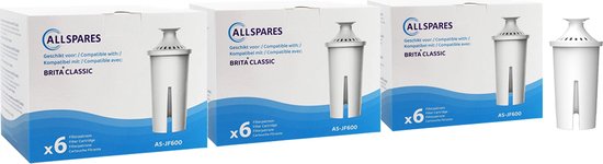 AllSpares Filterpatronen (18x) geschikt voor oudere Brita Waterkannen Vervangingsfilters voor Brita Classic van AllSpares