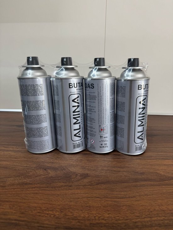 Almina Butaangas - Set van 4 - 227g - Fles Butaangas van Almina