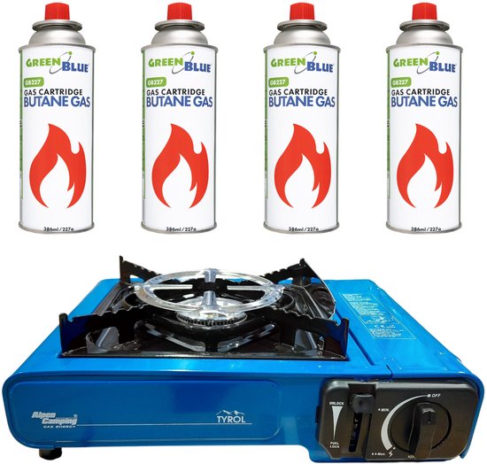 Alpen Camping - Gasfornuis met 4 gaspatronen - 2,6 kW - Camping Fornuis