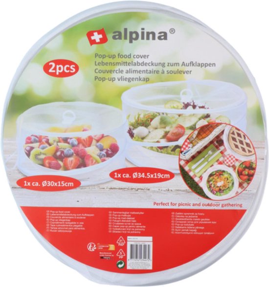 Alpina Pop up Vliegenkap - Picknick - Wit - 2 delig van Alpina