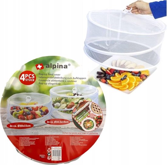 Alpina Voedselafdekking 4 Stuks - Kunststof - 19 x 34.5 cm en 15 x 30 cm