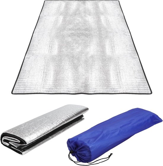 Aluminium Isolatiedeken 100x200 cm - Vouwbare Campingmat - Waterdicht & Warmteweerkaatsend - Ultralicht Compact - Voor Tent en Buitenactiviteiten van Merkloos
