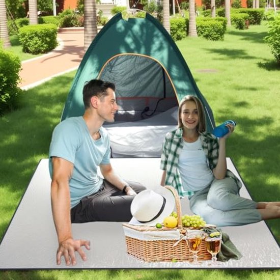 Aluminium isolatiemat 100 x 200 cm – opvouwbare camping slaapmat met EPE-schuim en aluminiumfolie, waterdicht en thermisch isolerend van Merkloos