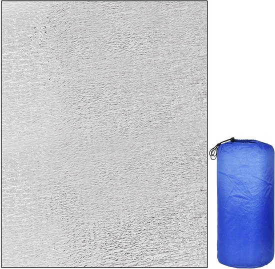 Aluminium Isolatiemat - Schuimmatten 150 x 200 cm - Slaapmat voor Camping - Opvouwbare Tentmat - Vloermat - Thermische Mat - Mat van Aluminiumfolie Ultralicht van Bo-Camp