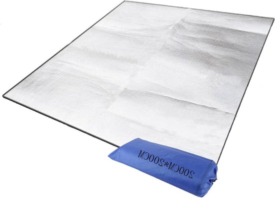 Aluminium Isolatiemat - Slaapmat Thermomat - Kamperen en Picknicken - Dubbelzijdig Aluminiumfolie - 200 x 200 cm - Zilverkleurig