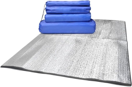 Aluminium Kampeermat - Isolerende Vloermat - Outdoor Avonturen - Dubbelzijdig Geïsoleerd - 1.5x2 Meter - Aluminiumkleur