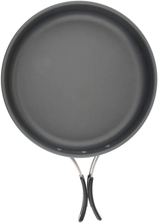Aluminium Koekenpan 22cm Camping Antiaanbaklaag Opvouwbare Handgreep Inductie Geschikt