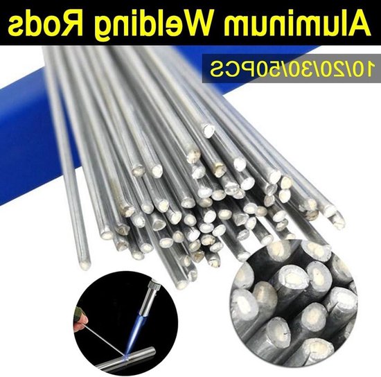 Aluminium Lasdraad - Soldeerstaaf Metaal - Reparaties Uitvoeren - Geen Flux Nodig - 50 cm 10 Stuks - Aluminiumkleurig