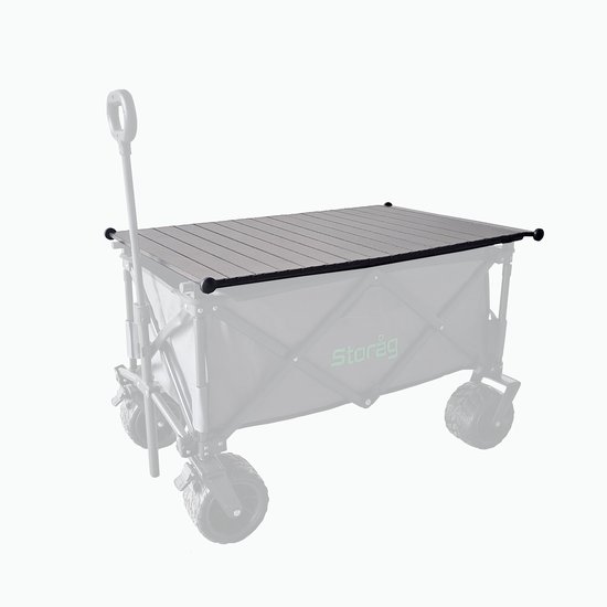 Aluminium loskoppelbare tafel voor STORAG Bolderkar opvouwbare trolley - zwart - 55 x 92,5cm van Merkloos