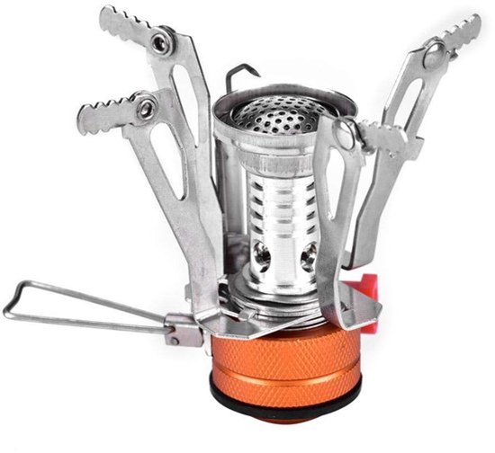 Aluminium Mini Gasfornuis 110g - Lichtgewicht Kooktoestel voor Camping en Buitenactiviteiten - Zilver