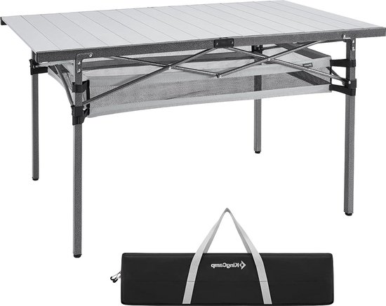 Aluminium oprolbare klaptafel voor camping en tuin - geschikt voor 4-6 personen tot 80 kg Vouwtafel van Lumos Aptuit