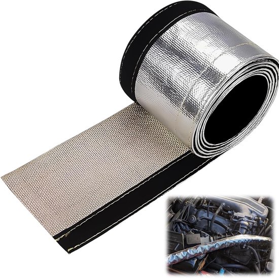 Aluminium titanium hittebestendige slang van 1 meter met zelfklevende isolatie, kabelbescherming en diameter van 10 mm