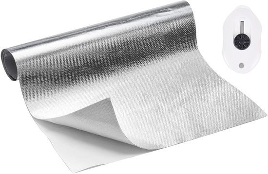 Aluminium Warmtebescherming Vel, 30 x 300 cm, Zelfklevend, Hittebestendig Materiaal voor Isolatie en Bescherming tegen Hitte, Ideaal voor Thuis en Industrie