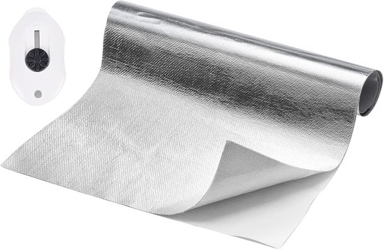Aluminium Warmtebeschermingsplaat 30 x 300 cm, Zelfklevend, Hittebestendig, Isolatie, Warmtewerend, Praktische Warmtebescherming, Tot 100 °C