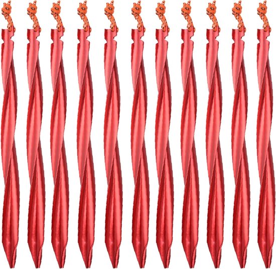 Aluminiumlegering lichtgewicht zwaar belastbaar - Tuinspijker 18 cm 25 cm voor buiten camping - Luifel zeil wandelen tuinieren park gazon strand zand met opbergzakje van Merkloos