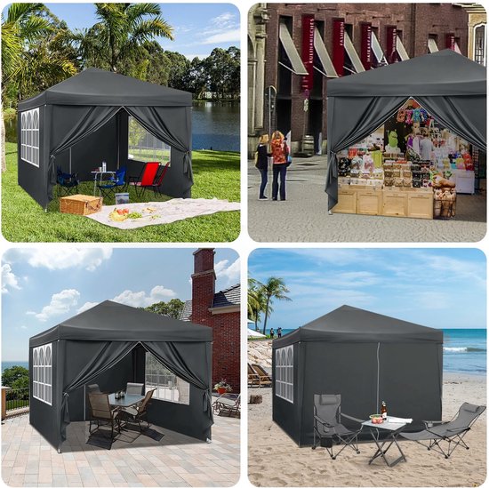 Amalee - Opvouwbare Tent - Tuin - 3x3 M - UV zon bescherming - Draagtas - Waterdicht - Tuin - Camping - Picknick - van Amalee