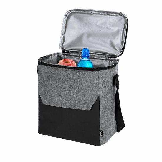 Amalfi Koeltas - voor lunchpakket of drankjes - 15 liter - 23 x 26 x 25 cm - Draagband - Grijs - gerecycled materiaal van Merkloos