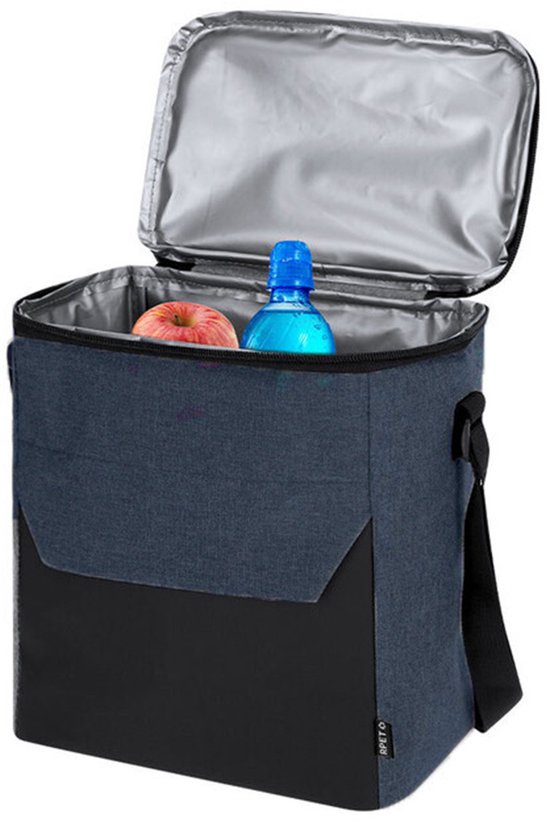 Amalfi Koeltas - voor lunchpakket of drankjes - 15 liter - 23 x 26 x 25 cm - Draagband - Marineblauw - gerecycled materiaal