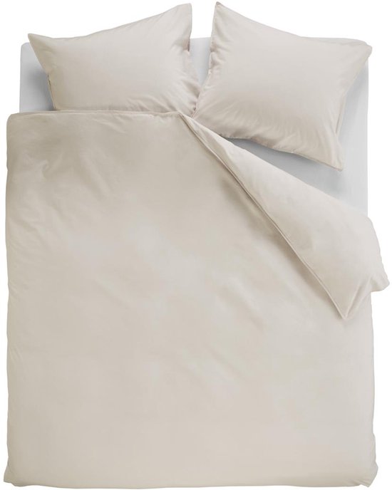 Ambiante Cotton Uni dekbedovertrek - Effen - Lits-Jumeaux - 240x200/220 - Zand van Merkloos