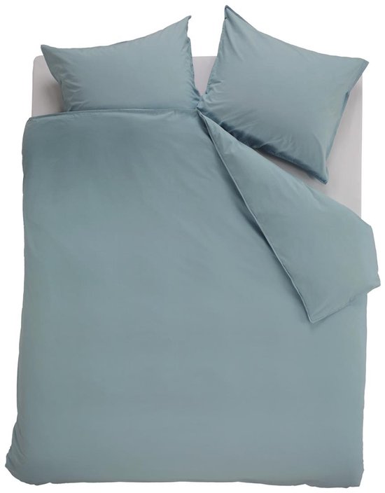 Ambiante Cotton Uni dekbedovertrek - Effen - Lits-Jumeaux XL - 260x200/220 cm - Blauw van Merkloos