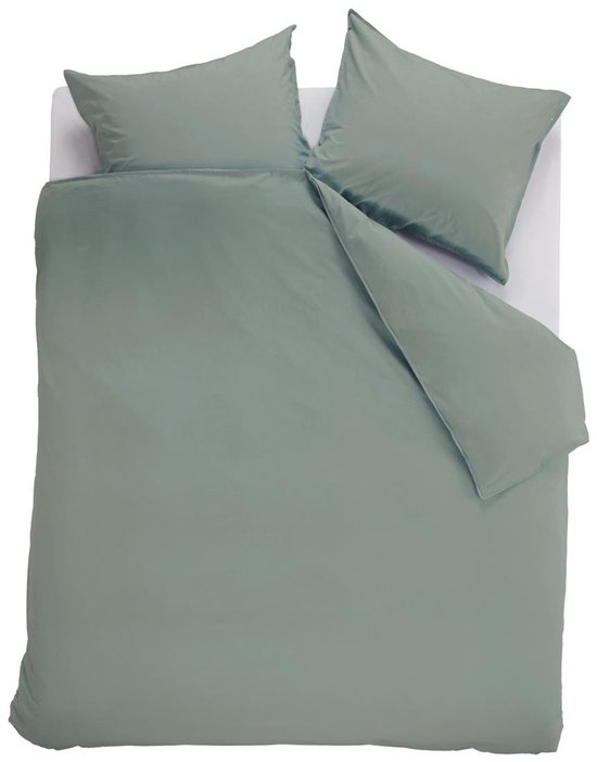 Ambiante Cotton Uni dekbedovertrek - Effen - Lits-Jumeaux XL - 260x200/220 cm - Groen van Merkloos