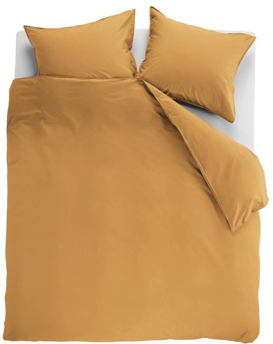 Ambiante Cotton Uni dekbedovertrek - Effen - Lits-Jumeaux XL - 260x200/220 cm - Oker