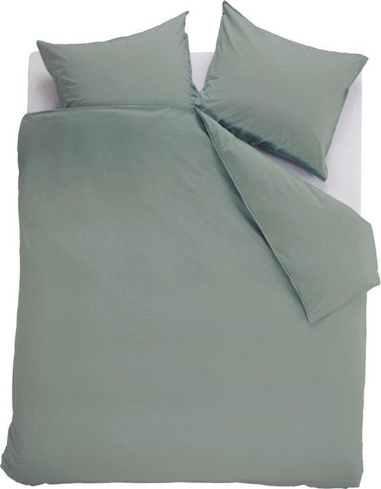 Ambiante Cotton Uni dekbedovertrek - Effen - Tweepersoons - 200x200/220 cm - Groen van Merkloos