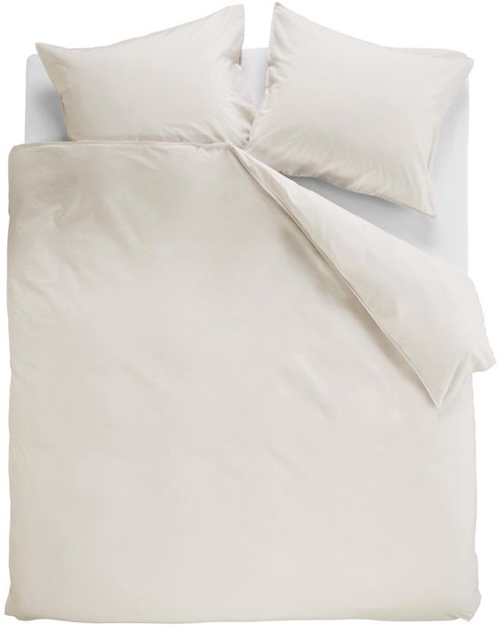 Ambiante Cotton Uni dekbedovertrek - Effen - Tweepersoons - 200x200/220 - Gebroken wit van Merkloos