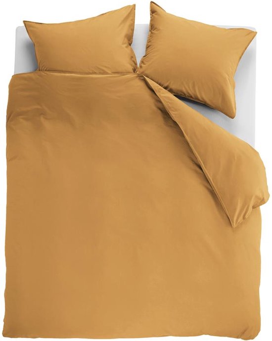 Ambiante Cotton Uni dekbedovertrek - Effen - Tweepersoons - 200x200/220 - Oker