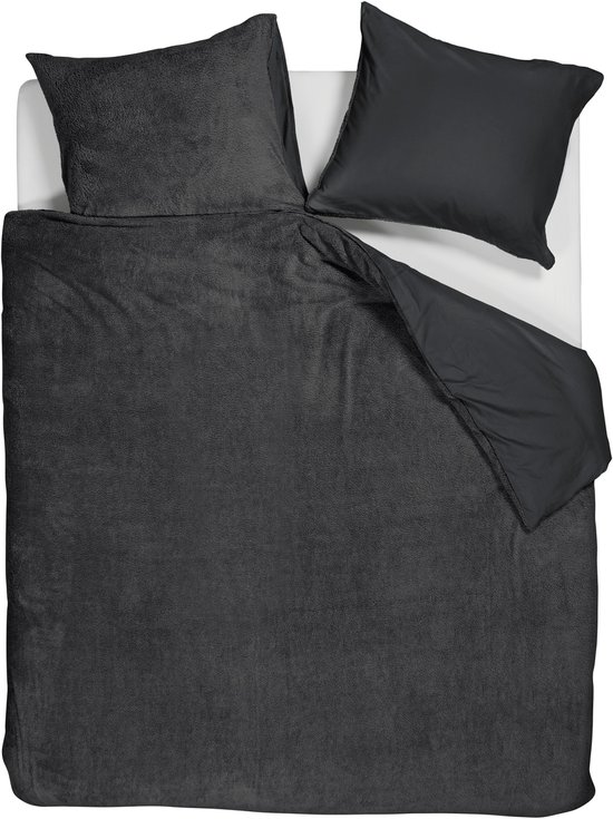 Ambiante Plush Teddy dekbedovertrek - Tweepersoons - 200x200/220 - Antraciet