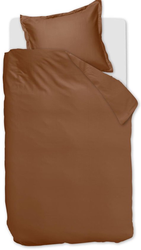 Ambiante Satin Uni dekbedovertrek - Eenpersoons - 140x200/220 cm - Bruin
