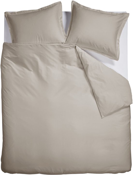 Ambiante Satin Uni dekbedovertrek - Lits-Jumeaux - 240 x 200/220 cm - Zand