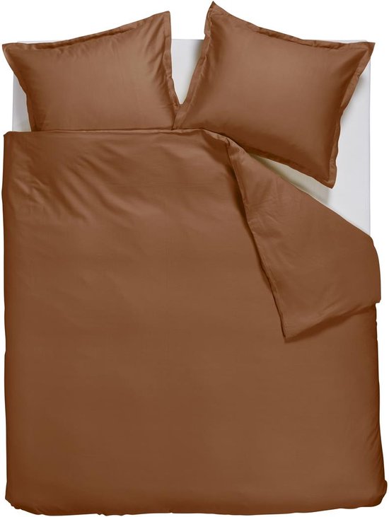 Ambiante Satin Uni dekbedovertrek - Lits-Jumeaux - 240x200/220 cm - Bruin