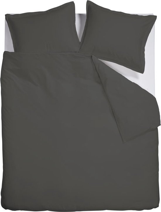 Ambiante Satin Uni dekbedovertrek - Lits-Jumeaux - 240x200/220 cm - Donker Grijs