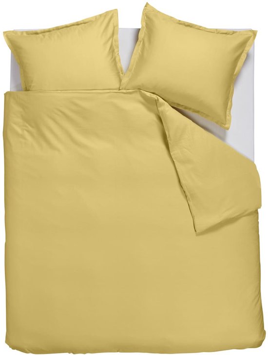 Ambiante Satin Uni dekbedovertrek - Lits-Jumeaux - 240x200/220 cm - Licht geel van Merkloos