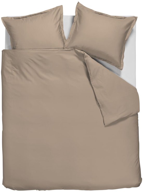Ambiante Satin Uni dekbedovertrek - Lits-Jumeaux - 240x200/220 cm - Taupe