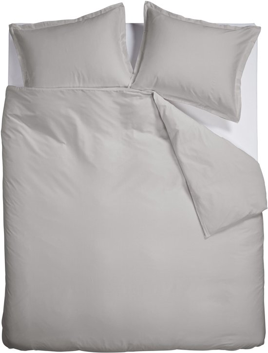 Ambiante Satin Uni dekbedovertrek - Lits-Jumeaux XL - 260 x 200/220 cm - Grijs