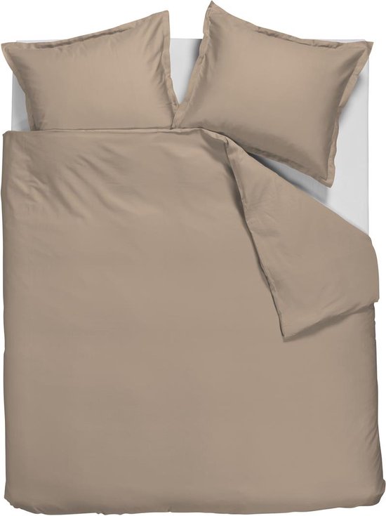 Ambiante Satin Uni dekbedovertrek - Tweepersoons - 200x200/220 cm - Taupe