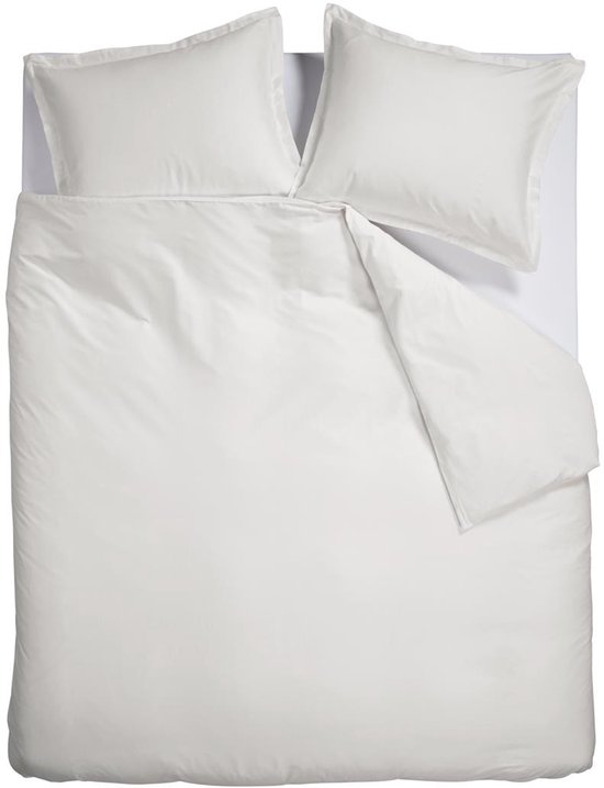 Ambiante Satin Uni dekbedovertrek - Tweepersoons - 200x200/220 cm - Wit
