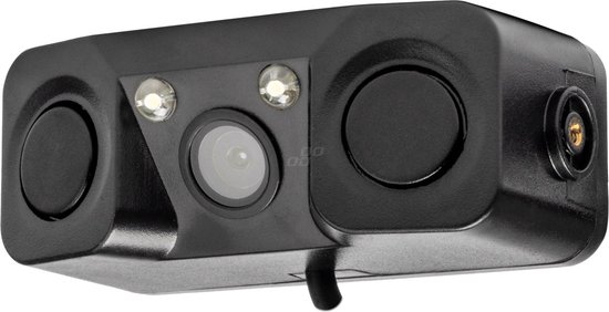 AMiO Universele Infrarood Achteruitrij Camera met Sensoren en Pieper met Nachtzicht Zwart [720p 12v] van AMiO