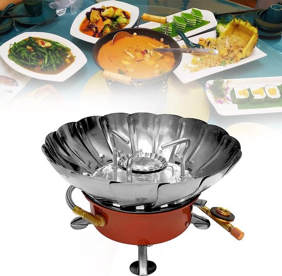 ampingkooktoestel, draagbaar, winddicht, campingkooktoestel, ultralicht, voor buiten, opvouwbaar, voor wandelen/outdoor/grill/trekking (lotpan)