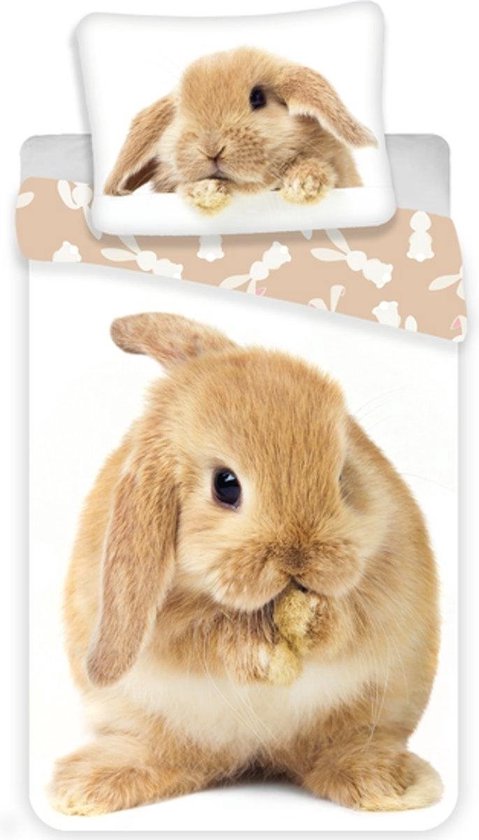 Animal Pictures Dekbedovertrek Konijn - 140 x 200 cm + 70 x 90 cm - Katoen van Animal Pictures