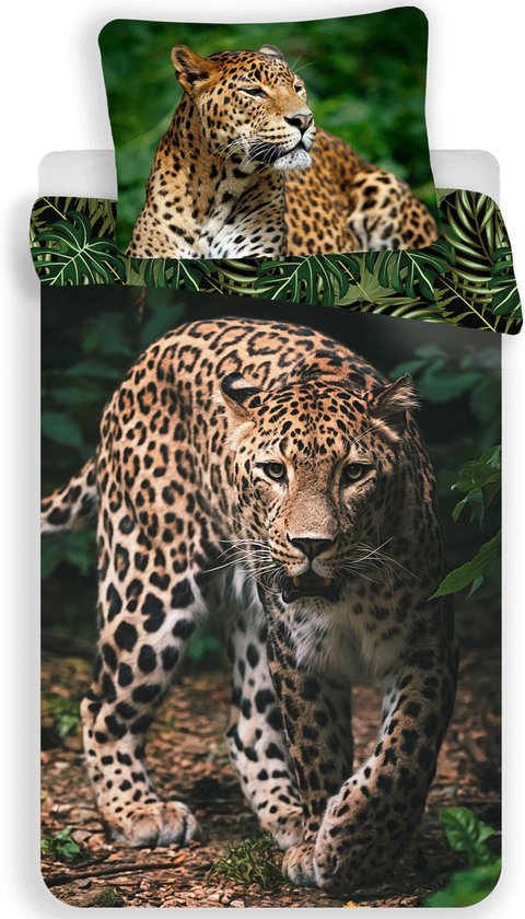 Animal Pictures Dekbedovertrek Leopard 140 x 200 cm 70 x 90 cm - Katoen van Merkloos