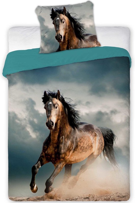 Animal Pictures Dekbedovertrek Paard 140 x 200 cm + 1 kussensloop 70 x 90 cm - 100% katoen van Animal Pictures
