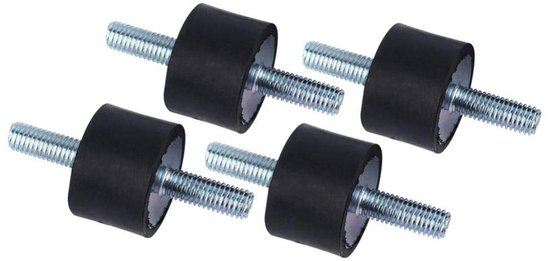 Anti-vibratie houders, 30 x 20 mm, rubber isolatie, set van 4 stuks, trillingsdemping en geluidsreductie