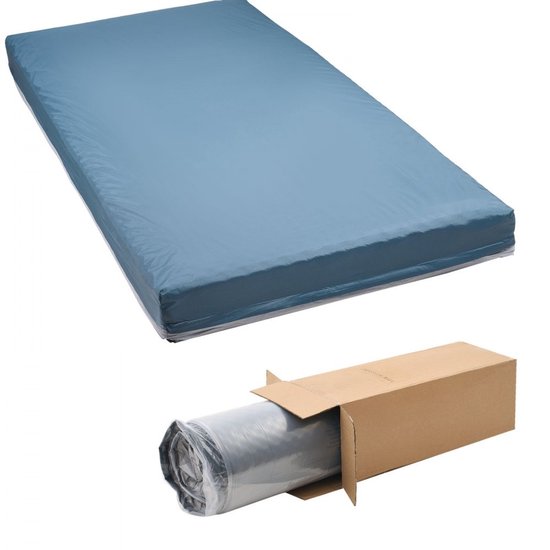 Antidecubitusmatras (Doorligmatras) - Medisch Schuimmatras - Drukverlagend - Waterdicht - Belastbaar tot 158 kg - Afmeting 203 x 91,4 x 15,3 cm - Voor Zorg & Thuis van Merkloos